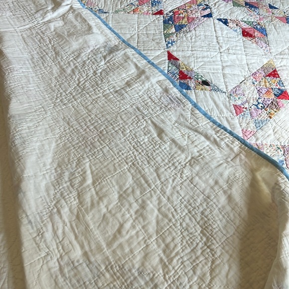 Vintage Americana Hand Quilted Patchwork Star Quilt - Multicolor - Picture 7 of 14